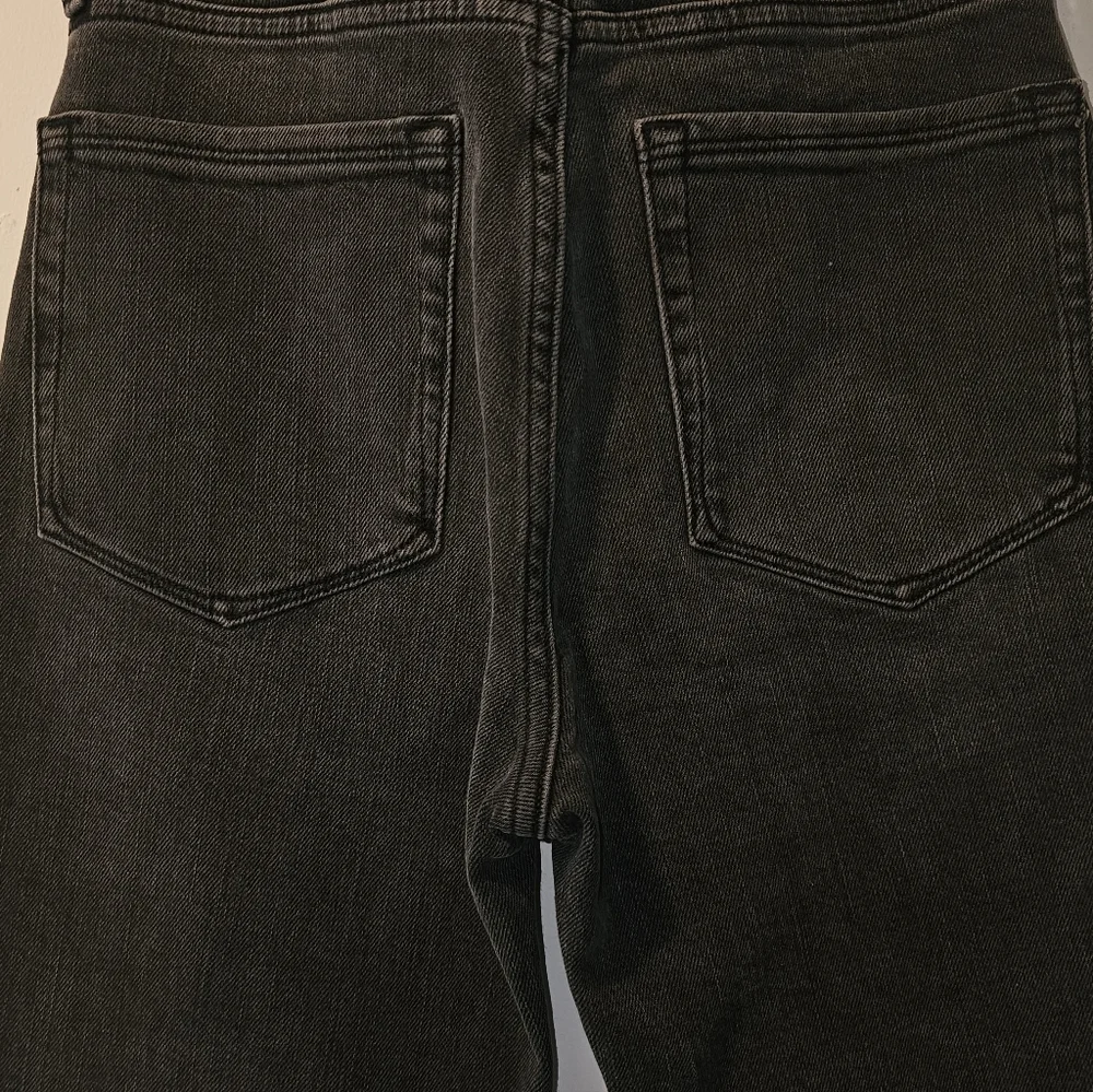 Good American Black Wash Straight Jeans Size 4 / 27 High Rise Denim